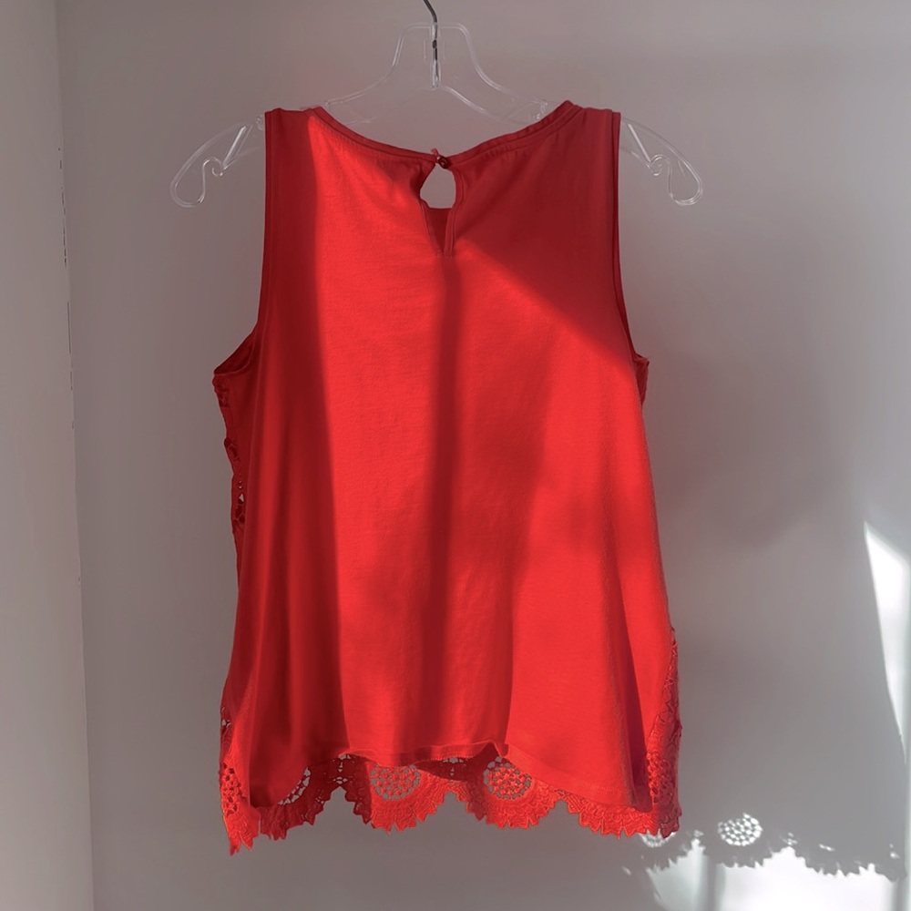 LOFT XSP Red/Orange Lacey Tank Top - Picture 5 of 8